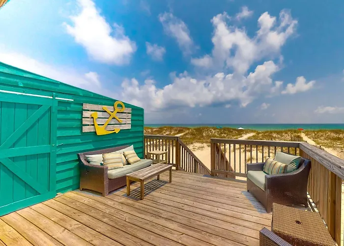 Holiday home Beachfront With Furnished Waterfront Deck Balcony & Ac Gulf Shores