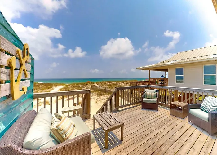 Beachfront With Furnished Waterfront Deck Balcony & Ac * Gulf Shores
